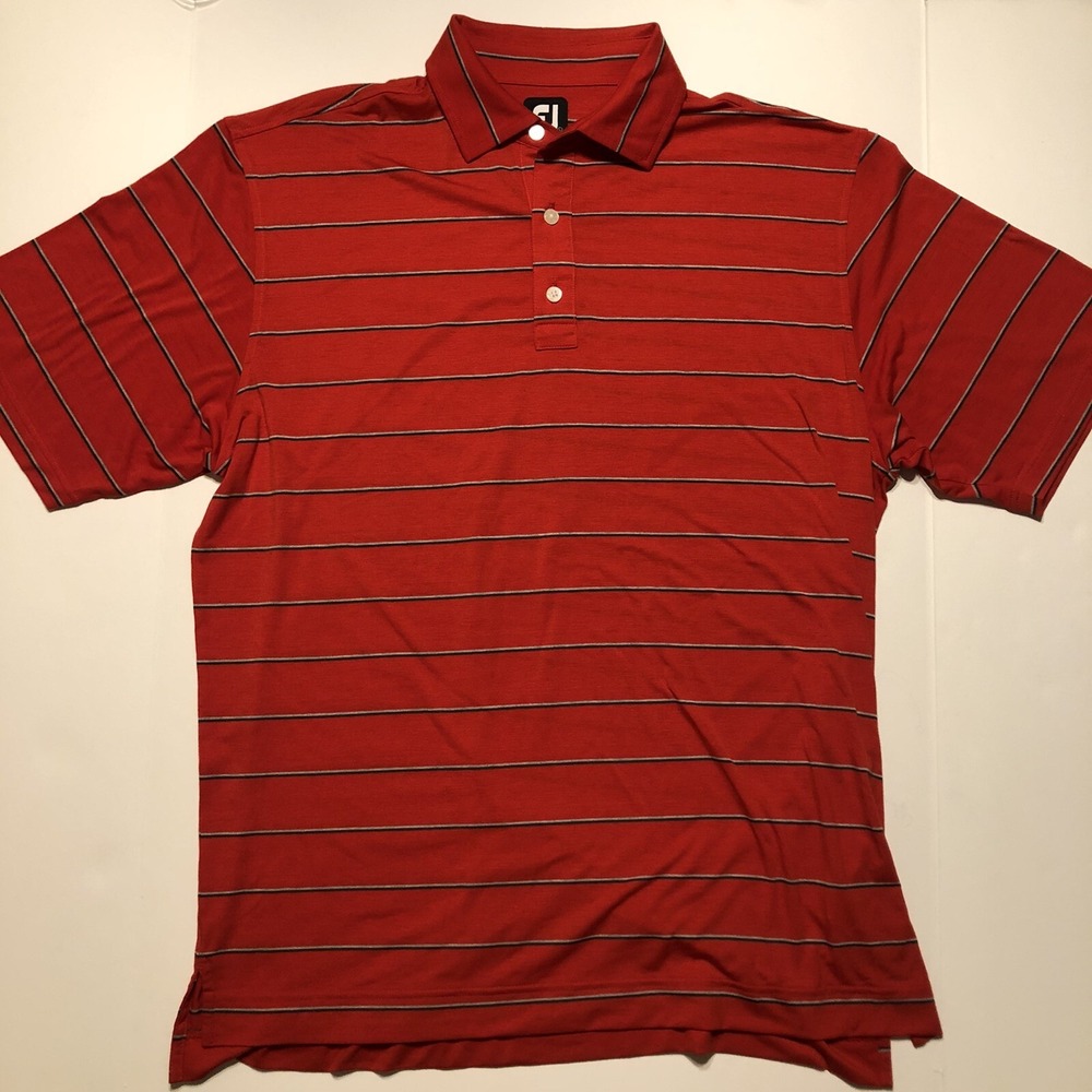 FootJoy Golf Polo Collared Shirt Short Sleeve Size Large Polyester Spandex